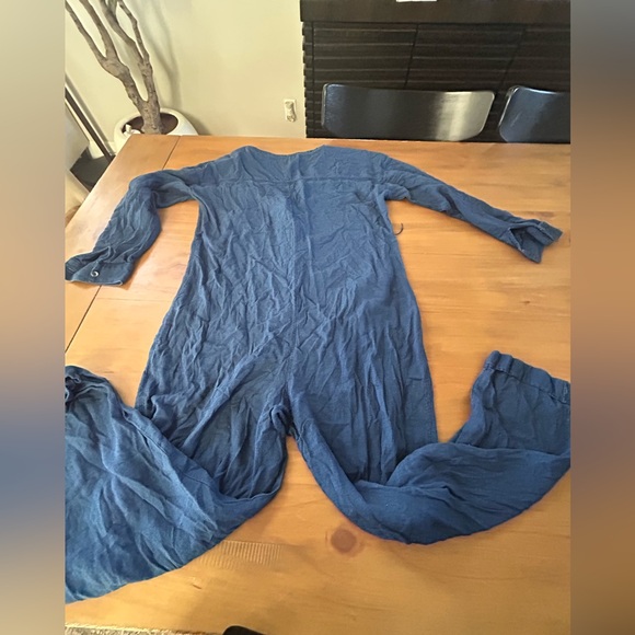 Splendid Navy Button-Front Jumpsuit - Picture 2 of 16